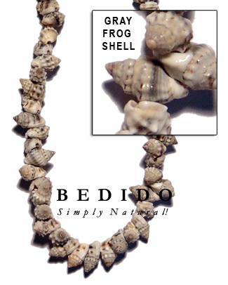 Gray Frog Shell Beads
