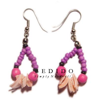 Dangling 2-3mm Pink Coco Shell Earrings