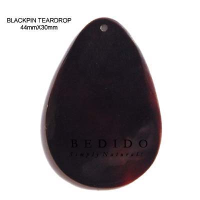 Black Pin Teardrop Pendant Shell Pendants
