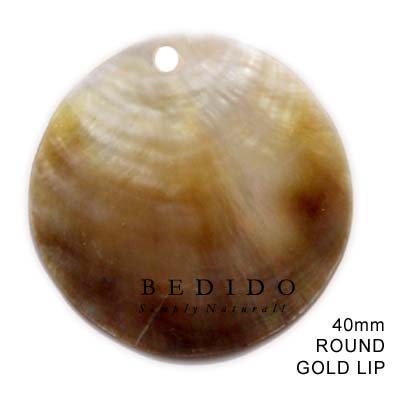 Round Gold Lip Pendant Shell Pendants