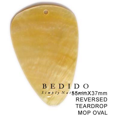 Reversed Teardrop MOP Oval Shell Pendants
