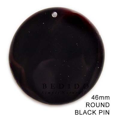 Round Black Pin Pendant Shell Pendants