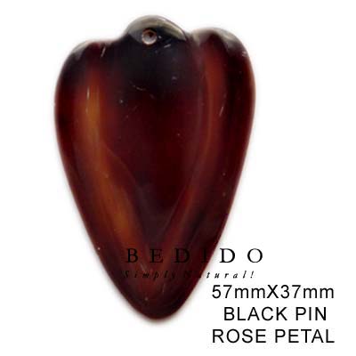 Black Pin Rose Petal Shell Pendants