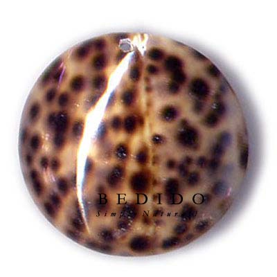 Round Tiger Cowrie 40mm Shell Pendants