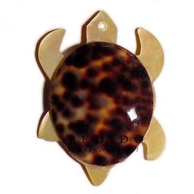 MOP Turtle W/ Cowrie Shell Pendants