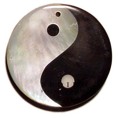 Yin Yang Black Tab Shell Pendants