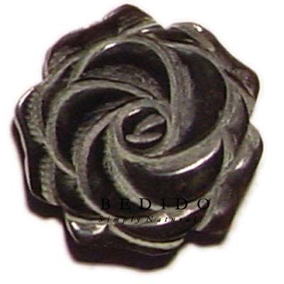 Rose Carving Black Pin Shell Pendants