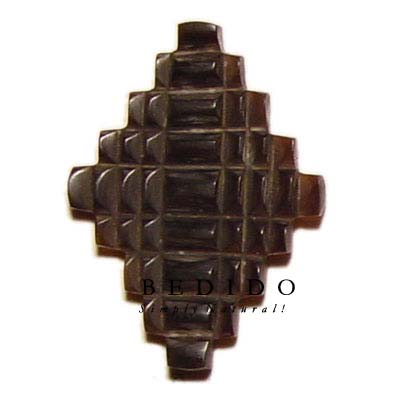 Black Tab Checkered Cross Shell Pendants