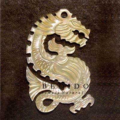 Dragon MOP Carving 40mm Shell Pendants