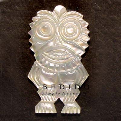 Owl MOP Carving 40mm Shell Pendants