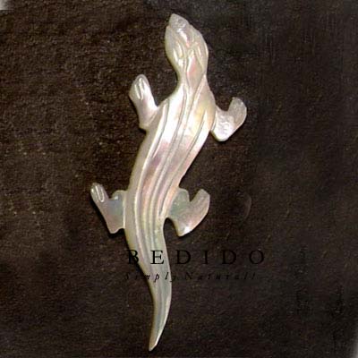 Lizard Carving MOP 45mm Shell Pendants
