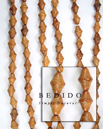 Bayong Double Cones Woodbeads Wood Beads Wooden Necklace