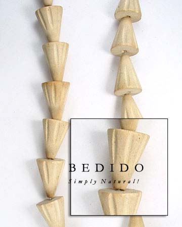 Natural White Wood Cones Wood Beads Wooden Necklace