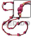pink wood beads in Bohemian Necklace