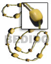 yellow wood beads/ coco Bohemian Necklace