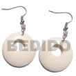Bone Earrings Dangling Round 35mm Carabao Horn With 14mm Products - Cebujewelry.com