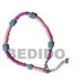 coco heishi with limestone Anklets