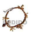 shell with wood beads Anklets