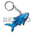 shark hand painted wooden Keychain