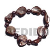 Cebu Shell Bracelets Brown Kabibe Shell Nuggest Elastic Products - Cebujewelry.com