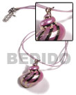 Cebu Shell Necklace 2 Rows Lilac Jelly Cord With Pink Turbo Shell Pendant Products - Cebujewelry.com