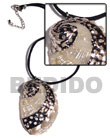 Cebu Shell Necklace Black Leather Thong With Glistening White Abalone Pendant Products - Cebujewelry.com