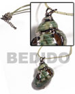 Cebu Shell Necklace Green Turbo Shell In Green Clear Jelly Cord With Glitter Products - Cebujewelry.com