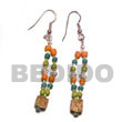 Cebu Wooden Earrings Dangling Mahogany W/ 2-3mm Wooden Earrings Products - Cebujewelry.com