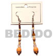 Cebu Wooden Earrings Orange Dangling Wood Beads Wooden Earrings Products - Cebujewelry.com