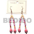 Cebu Wooden Earrings Pink Dangling Limestone Beads Wooden Earrings Products - Cebujewelry.com