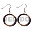 Cebu Wooden Earrings Dangling 35mmx5mm Ring Camagong Tiger Wood Products - Cebujewelry.com