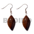 Cebu Wooden Earrings Dangling 35mmx30mm Bayong Wood Products - Cebujewelry.com