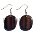 Cebu Wooden Earrings Dangling 35mm Camagong Tiger Wood Rounded Flat Products - Cebujewelry.com