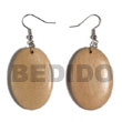 Cebu Wooden Earrings Dangling Oval 38mmx27mm Natural Wood With Clear Products - Cebujewelry.com