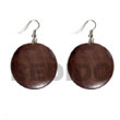 Cebu Wooden Earrings Dangling Round 32mm Natural Wood In Brown Products - Cebujewelry.com