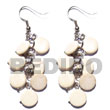 Coco Earrings Dangling 10mm Bleach White Coco Sidedrill Products - Cebujewelry.com
