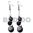 Coco Earrings Dangling 10mm & 15mm Black Coco Sidedrill Products - Cebujewelry.com