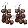 Coco Earrings Dangling 10mm Natural Brown Coco Sidedrill Products - Cebujewelry.com