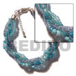 Glass Beads Bracelets 12 Rows Aqua Blue Glass Beads Bracelets Products - Cebujewelry.com