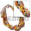 Glass Beads Bracelets 12 Rows Multicolored Twisted Glass Beads Bracelets Products - Cebujewelry.com