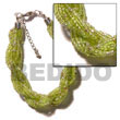 Glass Beads Bracelets 12 Rows Lime Green Glass Beads Bracelets Products - Cebujewelry.com