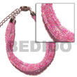 Glass Beads Bracelets 6 Rows Pink Multi Glass Beads Bracelets Products - Cebujewelry.com
