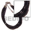 Glass Beads Bracelets 6 Rows Black Multi Glass Beads Bracelets Products - Cebujewelry.com