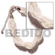 Glass Beads Bracelets 12 Rows White Twisted Glass Beads Bracelets Products - Cebujewelry.com