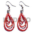 Glass Beads Earrings Dangling Looped Red Cut Beads Products - Cebujewelry.com