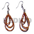 Glass Beads Earrings Dangling Looped Brown Cut Beads Products - Cebujewelry.com