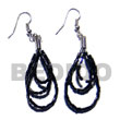 Glass Beads Earrings Dangling Looped Black Cut Beads Products - Cebujewelry.com