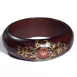 Hand Painted Bangles Dark Walnut Tone Wood Hand Painted Bangles Products - Cebujewelry.com