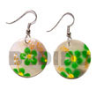 Hand Painted Earrings Dangling 35mm Round Hammershell Hand Painted Earrings Products - Cebujewelry.com