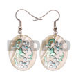 Hand Painted Earrings 35mm Oval Hammershell W/ Hand Painted Earrings Products - Cebujewelry.com